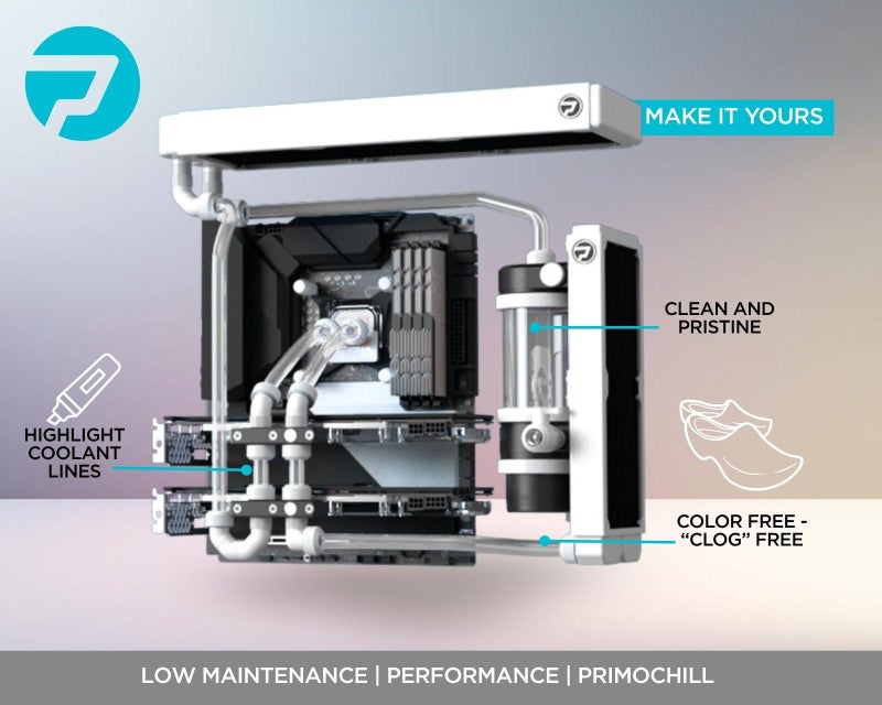 PrimoChill Ice - Computer WaterCooling Coolant, Fill and Forget, Low Viscosity, Low Chemical Content, Full Protection, Proudly Made in The USA (32oz/.9L) - Transparent - Clear - Image 4